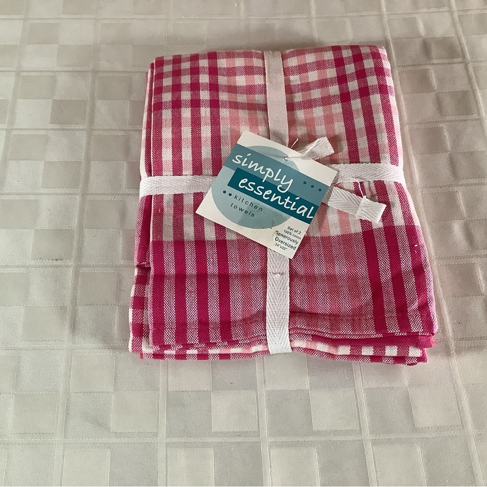 💜 New 2 pink oversized kitchen towels